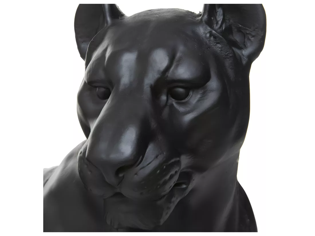 Objet déco Grand Léopard couché en résine Noire 80 x 39 x 38 cm