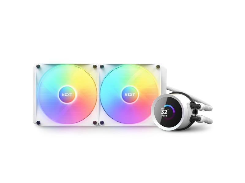 NZXT Wasserkühlung Kraken 280 RGB Weiss Wasserkühler für Intel und AMD Prozessorsockel mit LCD-Anzeige und RGB-Lüftern