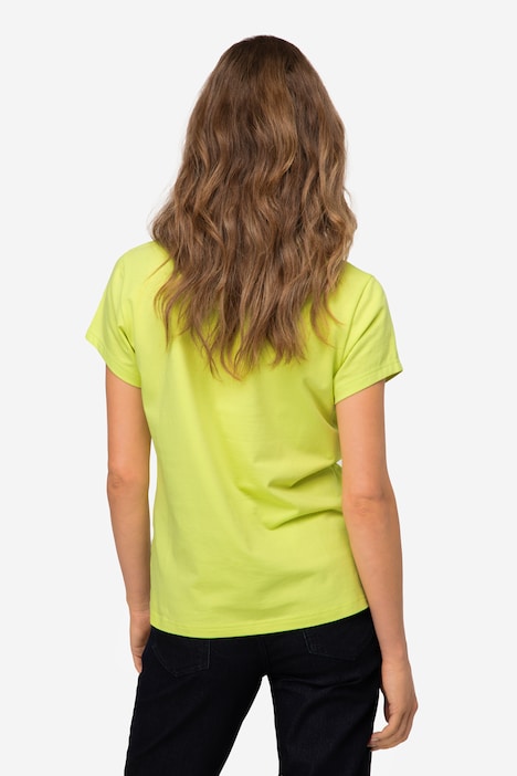 T-Shirt, kleiner Knoten Print, V-Ausschnitt, Halbarm, OEKO-TEX MIG