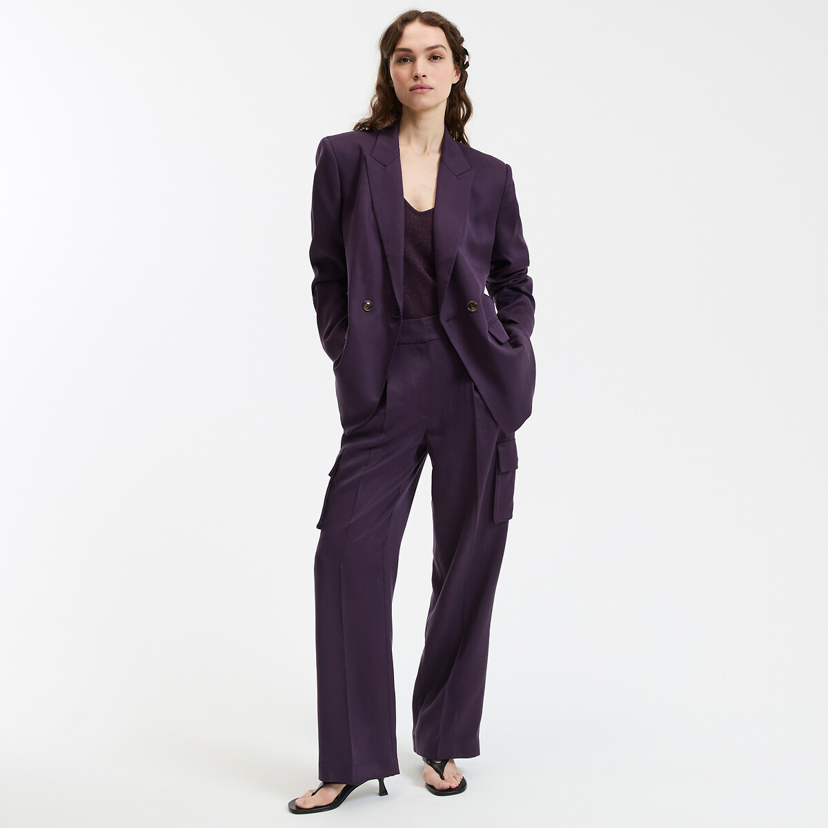 COLEÇÕES LA REDOUTE<br>Top de alças finas em tricô iridescente