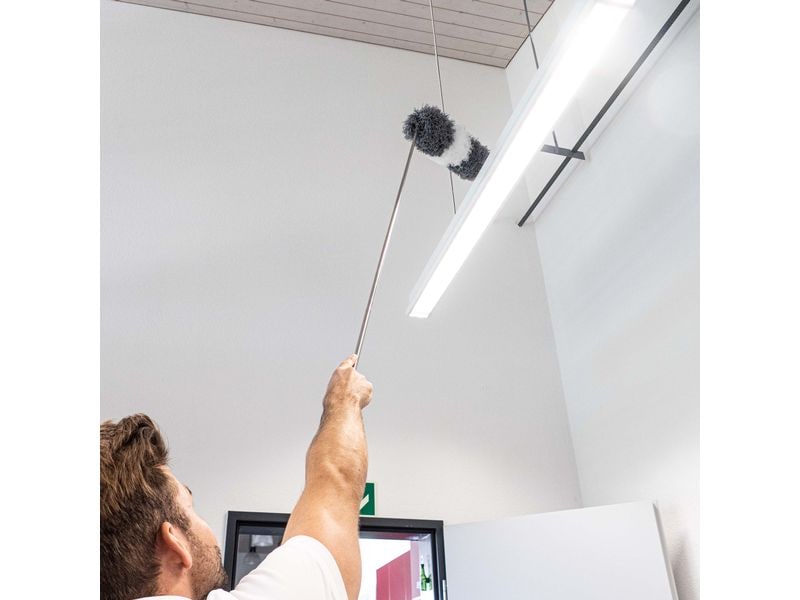 CreaClean Staubwedel 245 cm Grau/Weiss Staubwedel mit extra langem Teleskopstiel