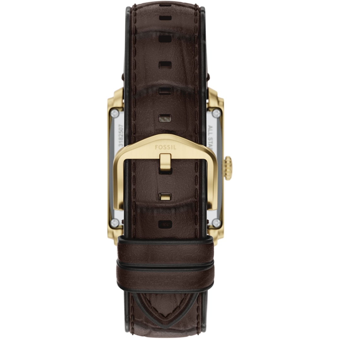 Fossil Carraway Automatik Leder Braun / Goldig & Gün 30mm