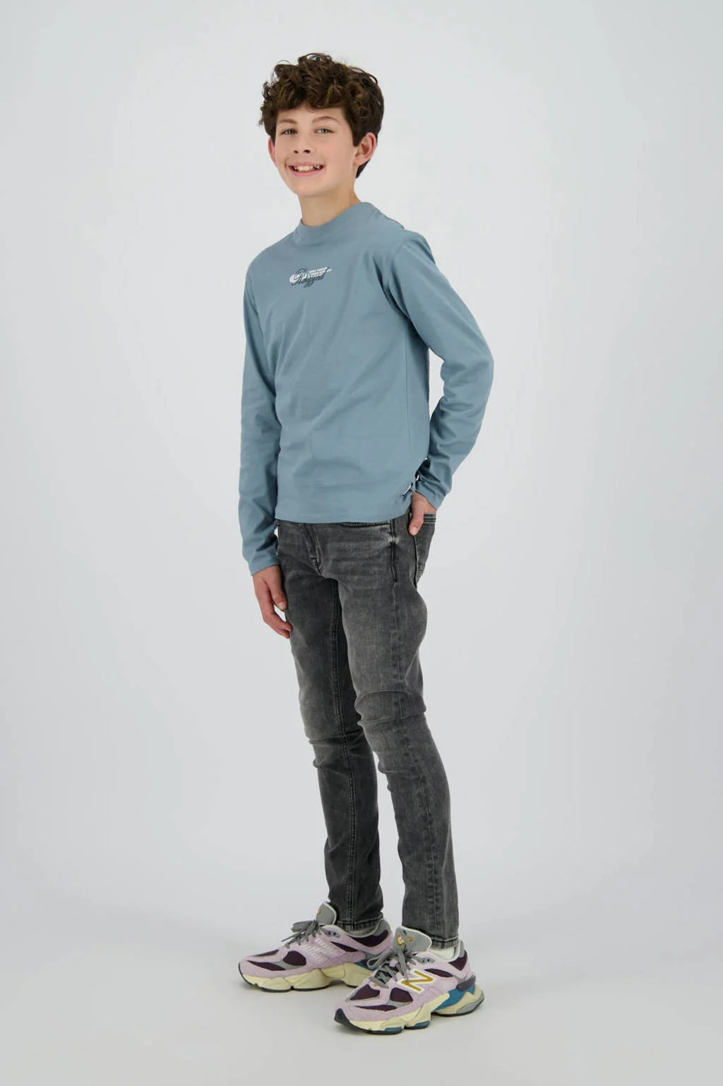 Raizzed longsleeve lichtblauw
