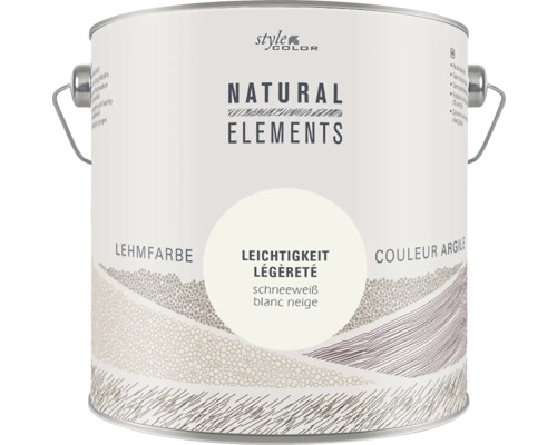 StyleColor NATURAL ELEMENTS Leemverf, conserveermiddelvrij, licht crèmewit, 2,5 l