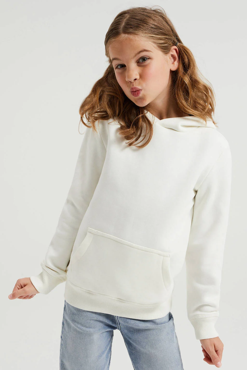 WE Fashion unisex hoodie wit