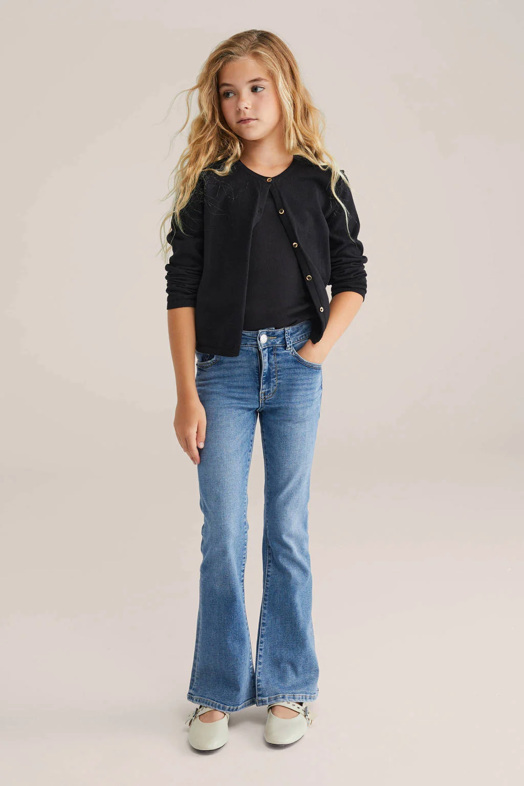 WE Fashion Blue Ridge flared jeans medium blue denim