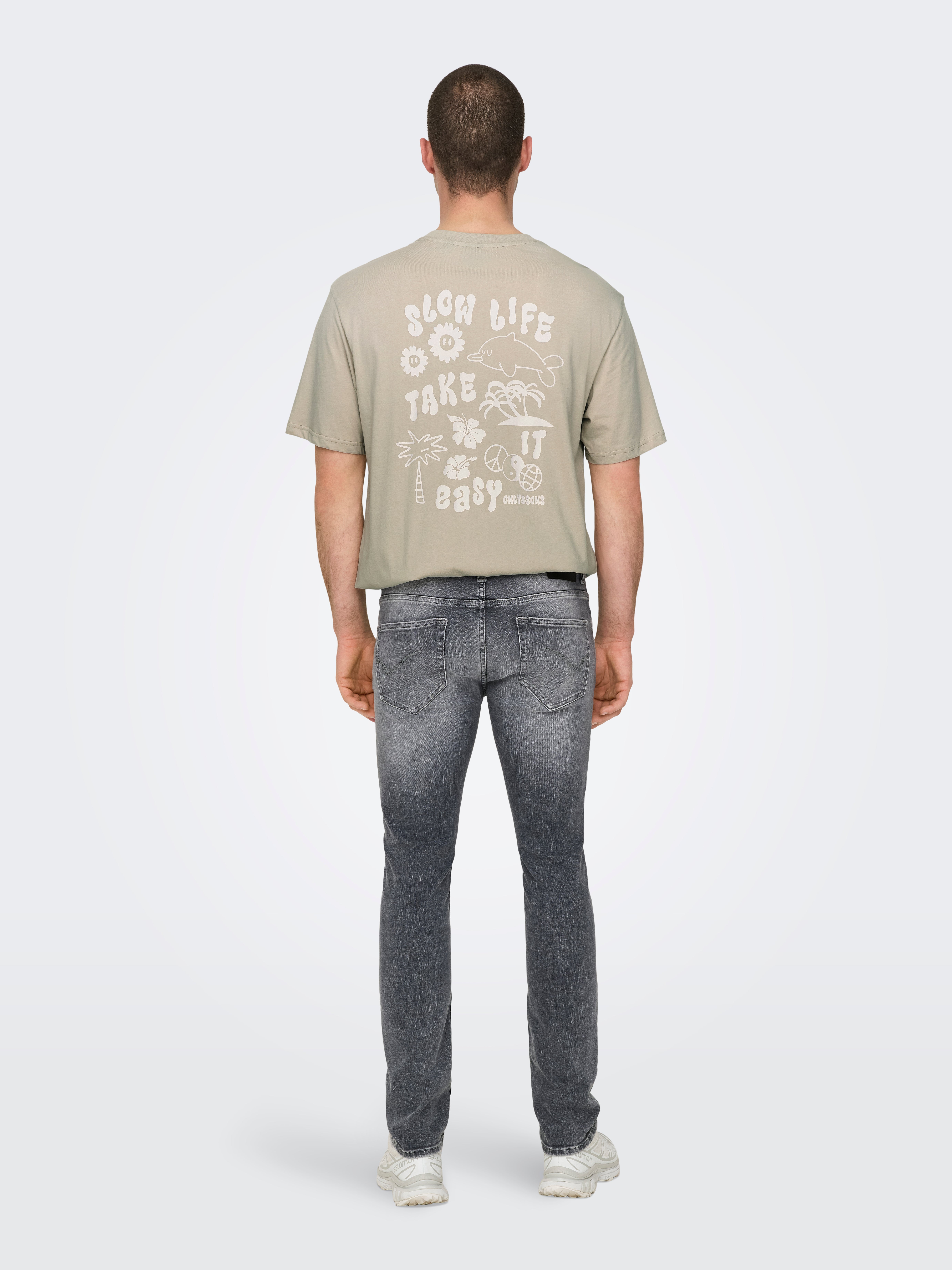 ONSLOOM Niedrige Taille Slim Fit Jeans Medium Grey Denim
