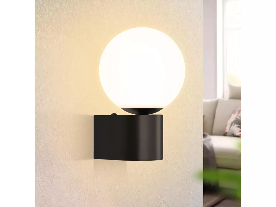 NETTLIFE Applique murale salon moderne applique intérieur noir blanc avec douille G9 Max.