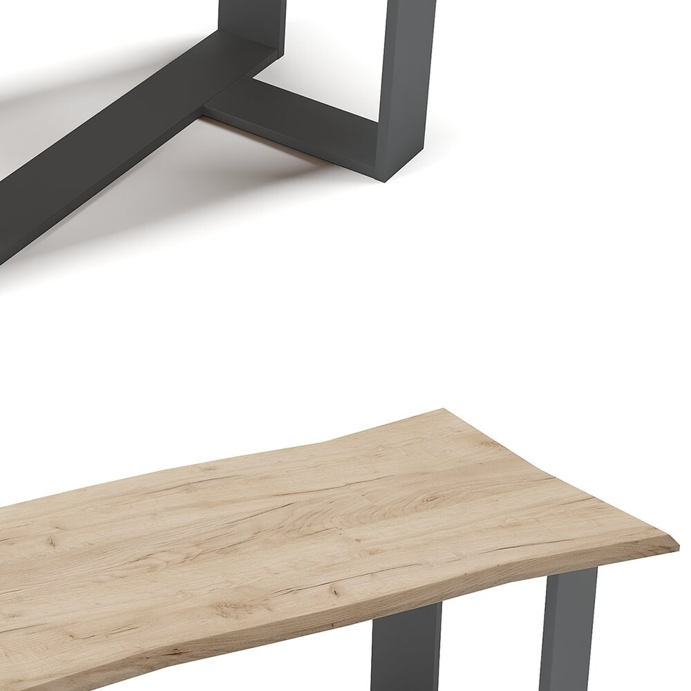 Vicco Couchtisch Sofatisch Beistelltisch Arne Baumkante Goldkraft/Anthrazit