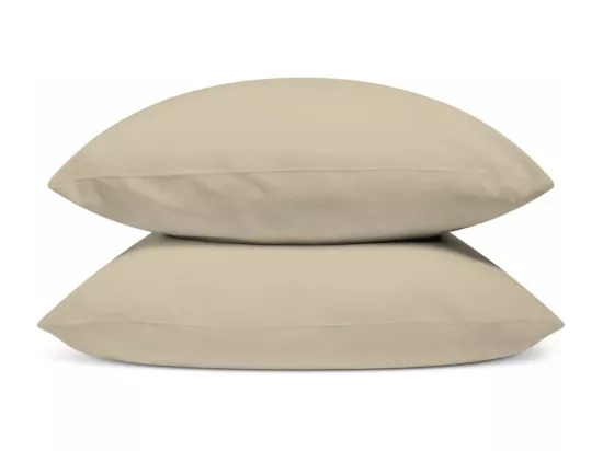 Lot de 2 Taies d'oreiller 100% Percale de coton - Lin - 50x75cm