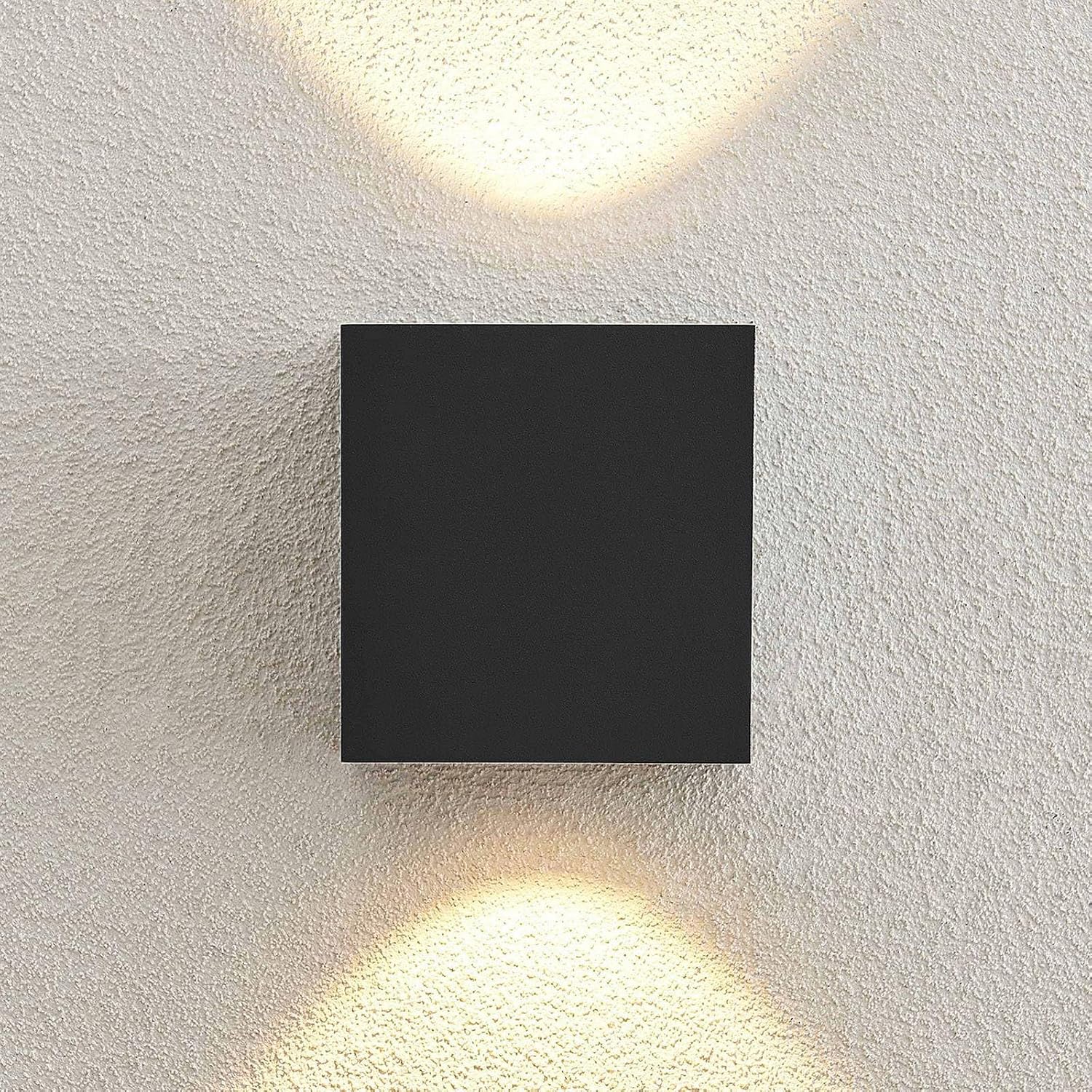 Arcchio LED Wandleuchte außen Tassnim (Modern) in Schwarz aus Aluminium (2 flammig,) - Außenwandleuchten Wandlampe Led Außenlampe Outdoor für Außenwand/Hauswand Haus Terrasse &