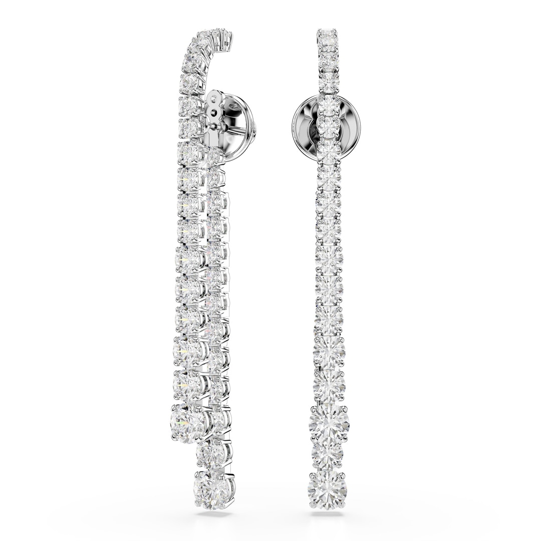 Swarovski Matrix Gradient Drop-Ohrhänger Rund Weiss rhodiniert