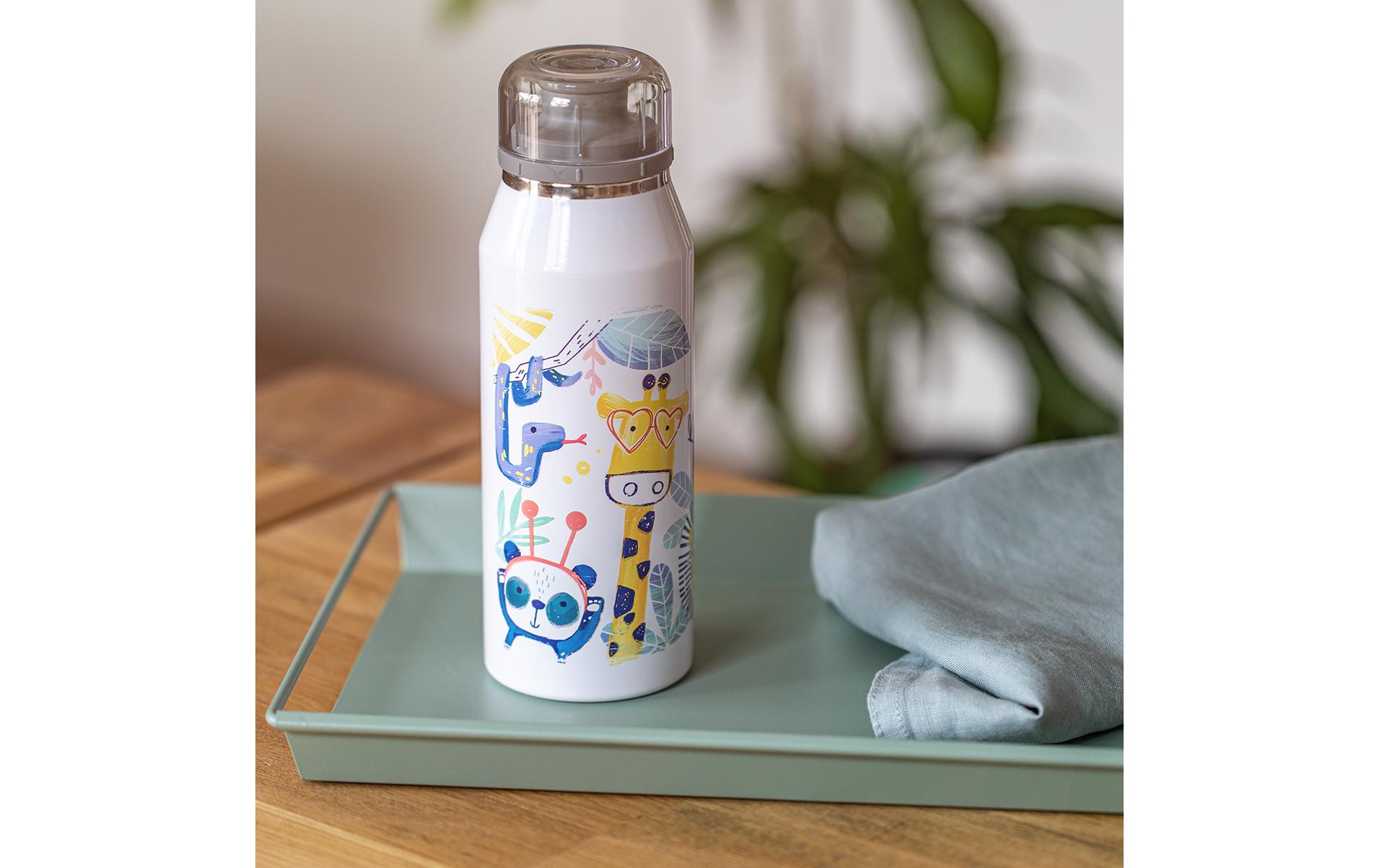 Thermosflasche Kids Crazy Jungle 350 ml, WeissIsolierflasche