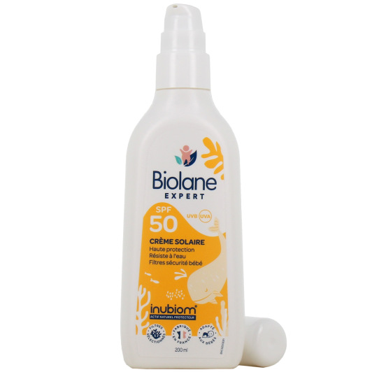 Crème solaire bébé SPF50+ Biolane Expert - Anti UVA UVB