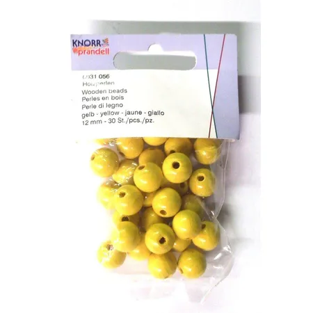 Knorr Prandell Holzperlen 12mm, gelb, 30 Stück