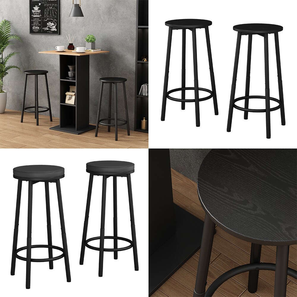 Vicco Barhocker Edmonton Schwarz 31,5 x 64 cm 2er Set