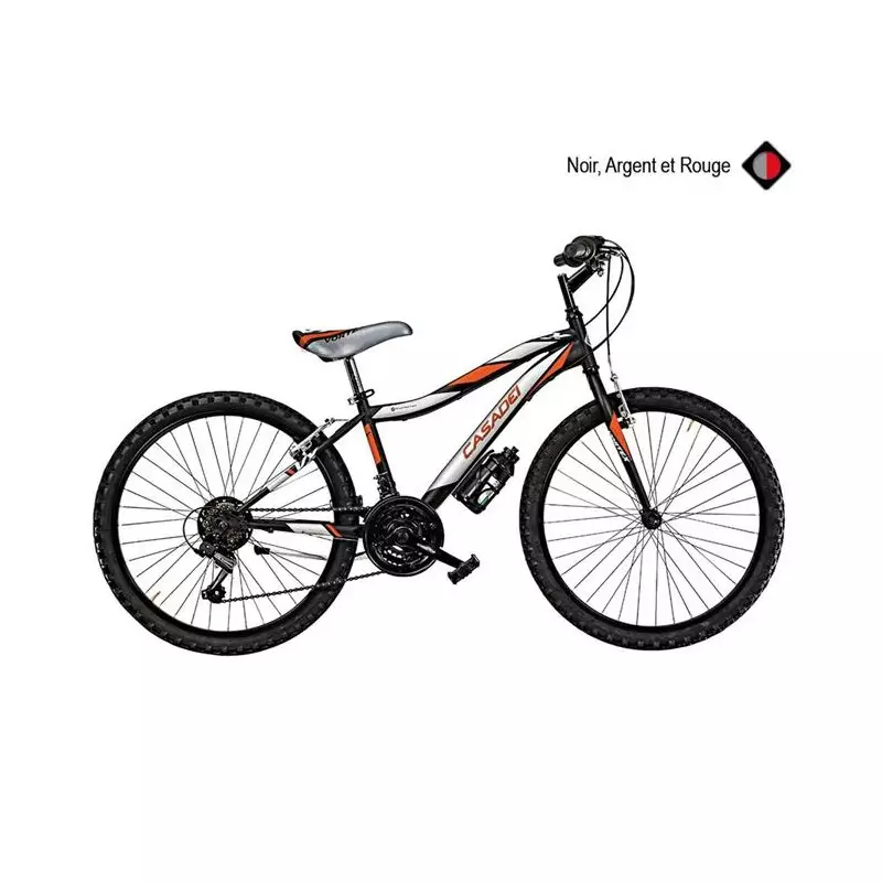 Vélo CASADEI mtb 24 vortex 18v h50 noir argent rouge
