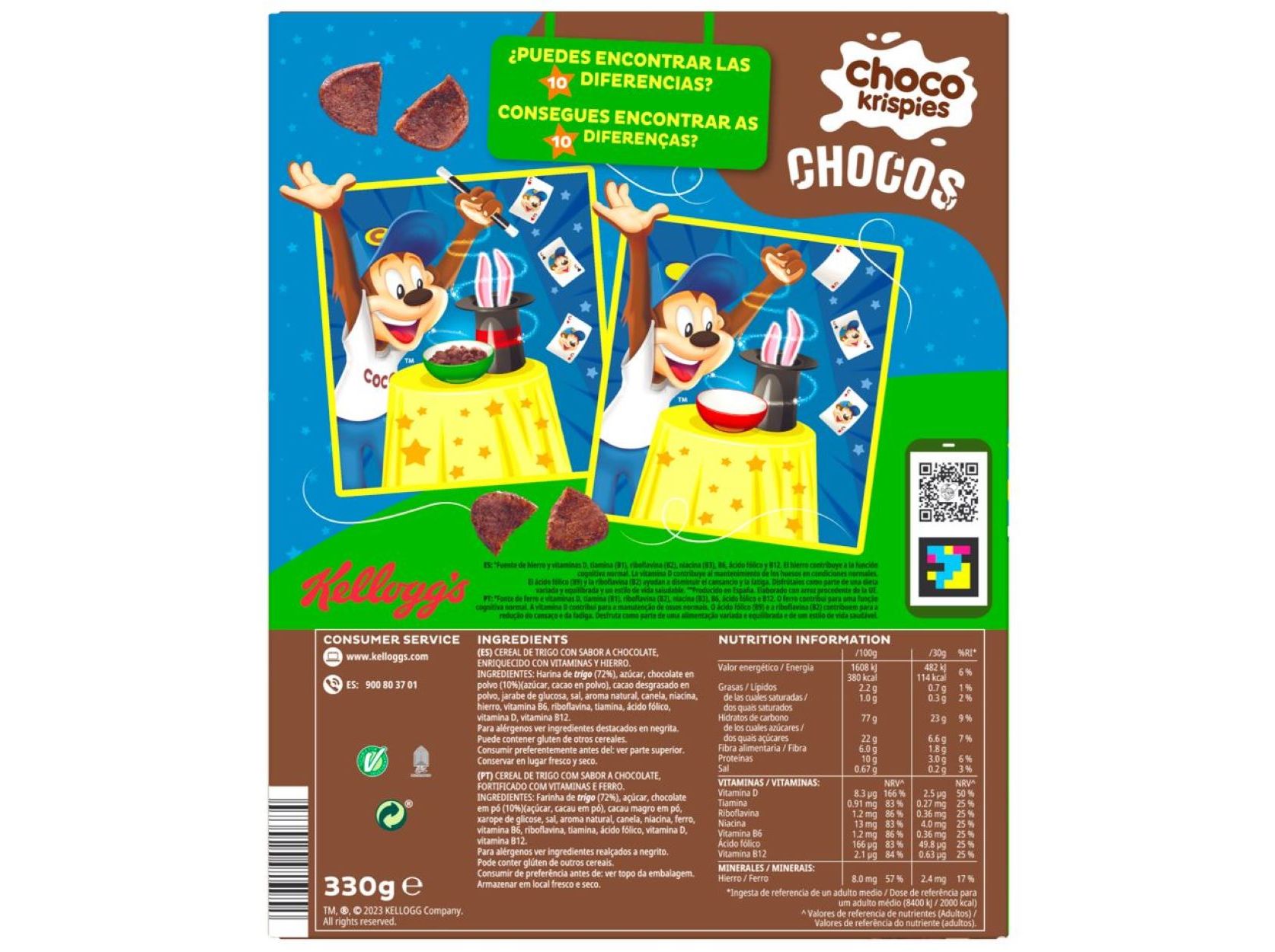 CEREAIS PEQ.ALMOÇO KELLOGG'S CHOCOS 330G