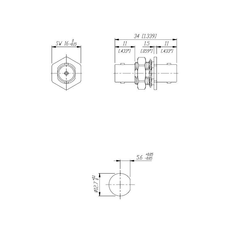 Neutrik NBB75 FI BNC chassisdeel