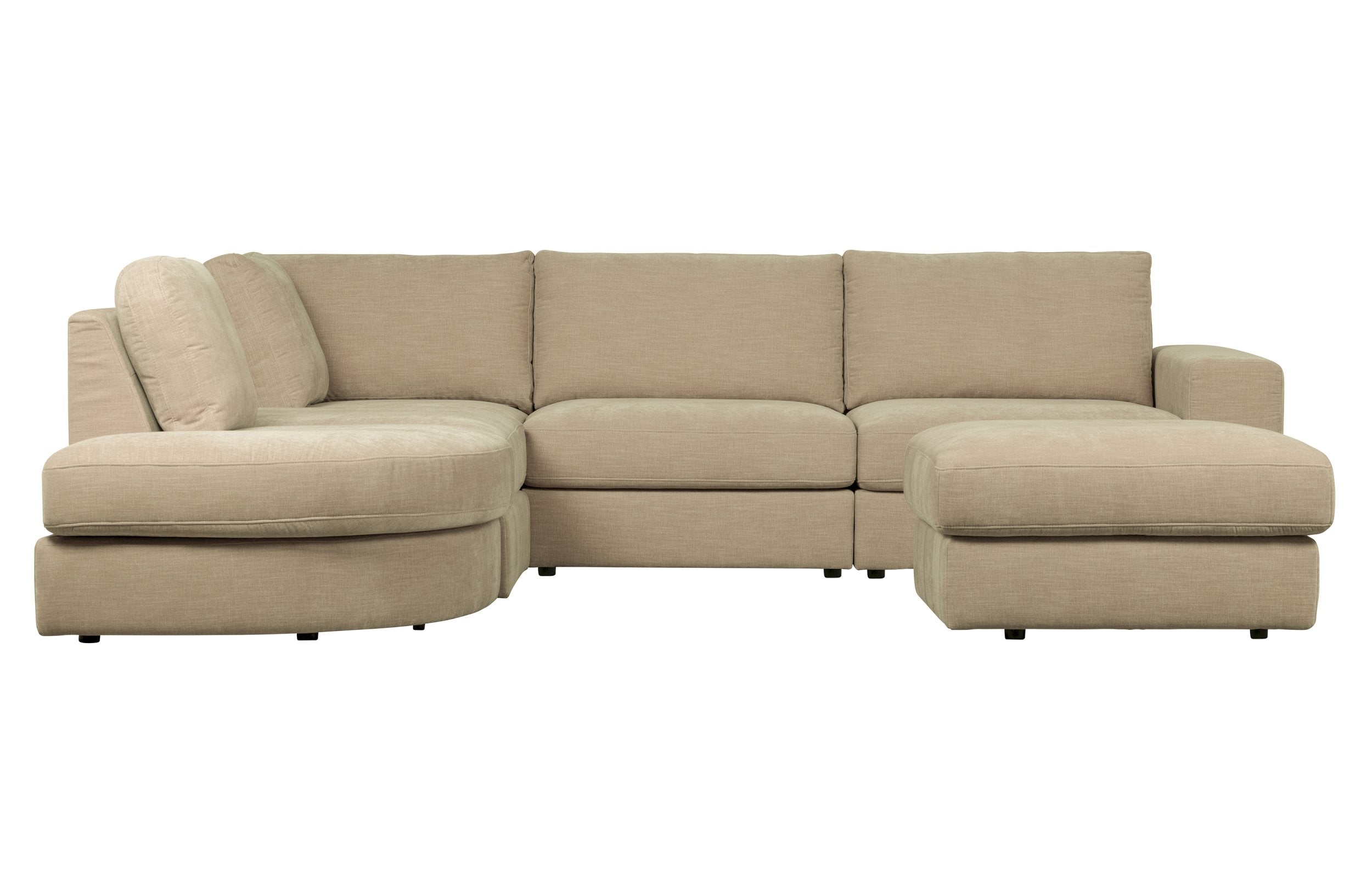 vtwonen Family Hocker - Polyester - Zand - 43x90x98