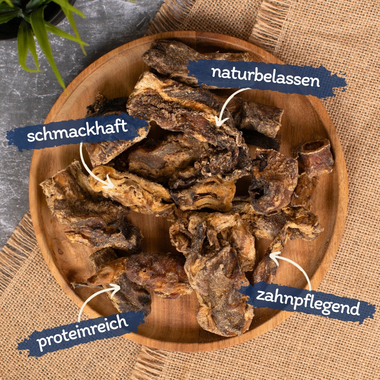 Lyra Pet Ochsenziemer Abschnitte 4-12 cm 1 kg
