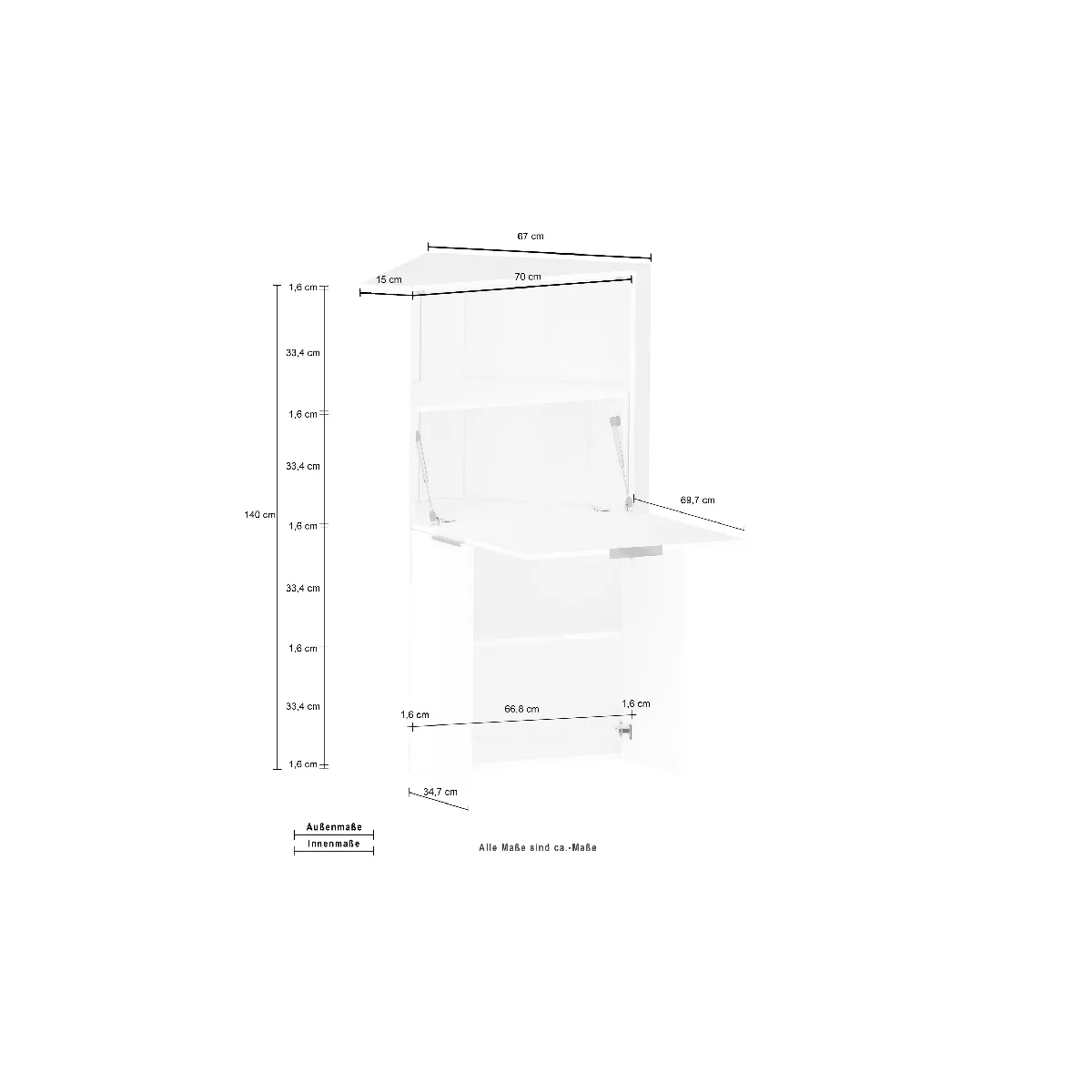 Alter Bureau d'angle - Blanc brillant