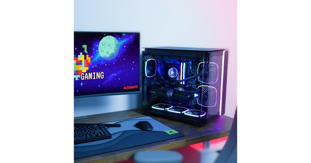 ALTERNATEThunderstorm Pro Core Ultra 7 - RX 9070 XT gaming pc  (Zwart | Core Ultra 7 265KF | RX 9070 XT | 32 GB | 2 TB SSD)