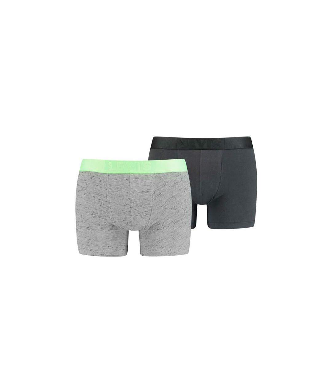 LEVI'S Lot de 2 Boxers Homme Coton INJECTED SLUB Green néon