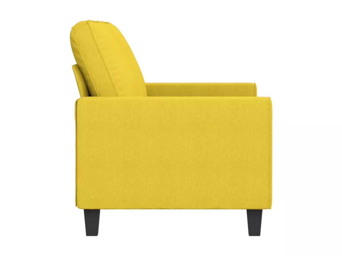 Canapé à 2 places Jaune clair 140 cm Tissu
