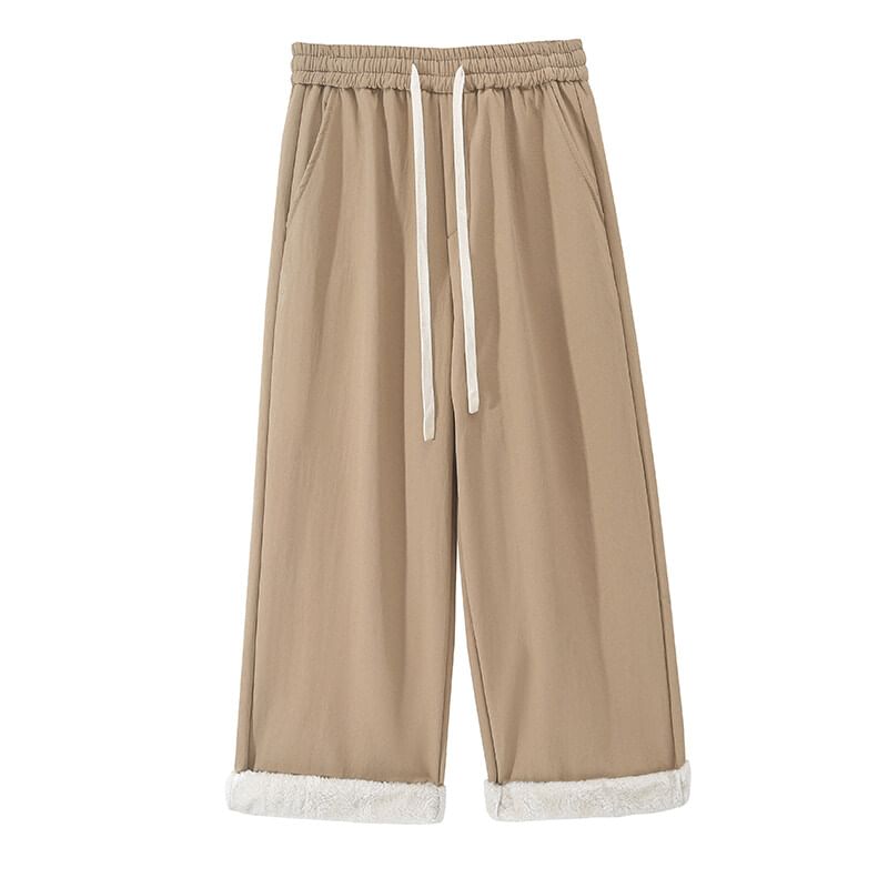 Kimeya - Effen broek met wijde pijpen en trekkoord in de taille