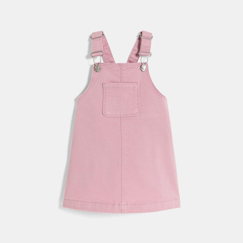 Robe salopette sergé de coton mauve bébé fille Mauve Violet
