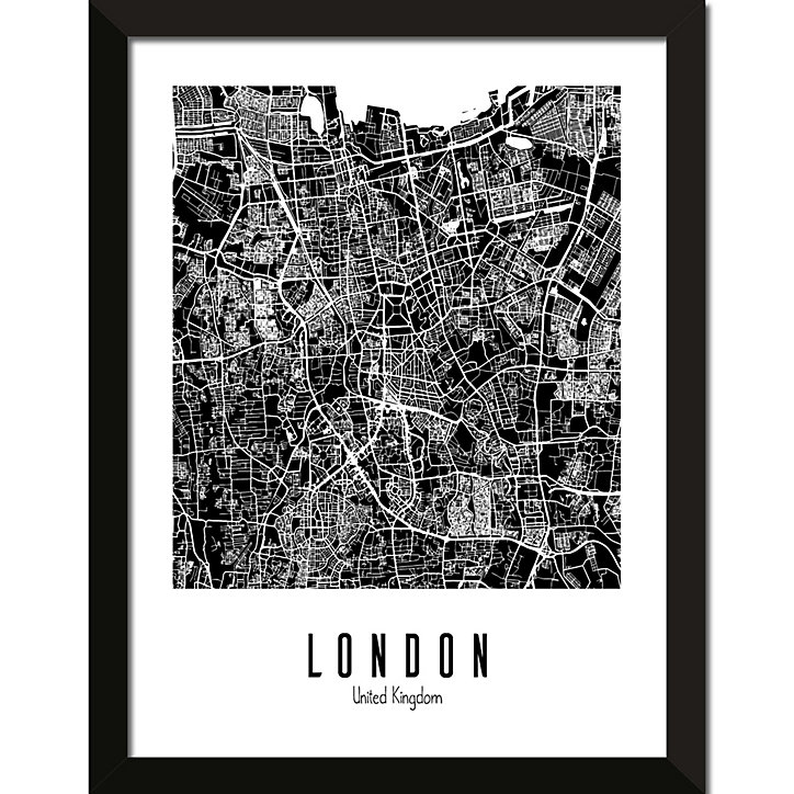 Image encadrée map Londres CM Creation L.40 x l.30 cm