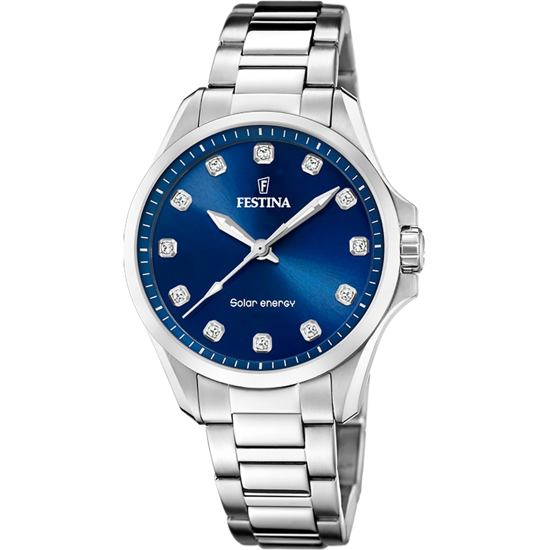 Festina Solar Energy Silbrig / Blau 34mm