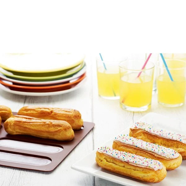 Lot 2 Flexi'plaques silicone 8 éclairs et 12 choux Mathon