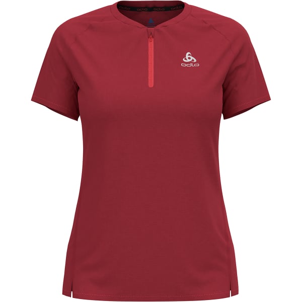 T-shirt trail ODLO MC 1/2 ZIP AXALP TRAIL AMERICAN BEAUTY