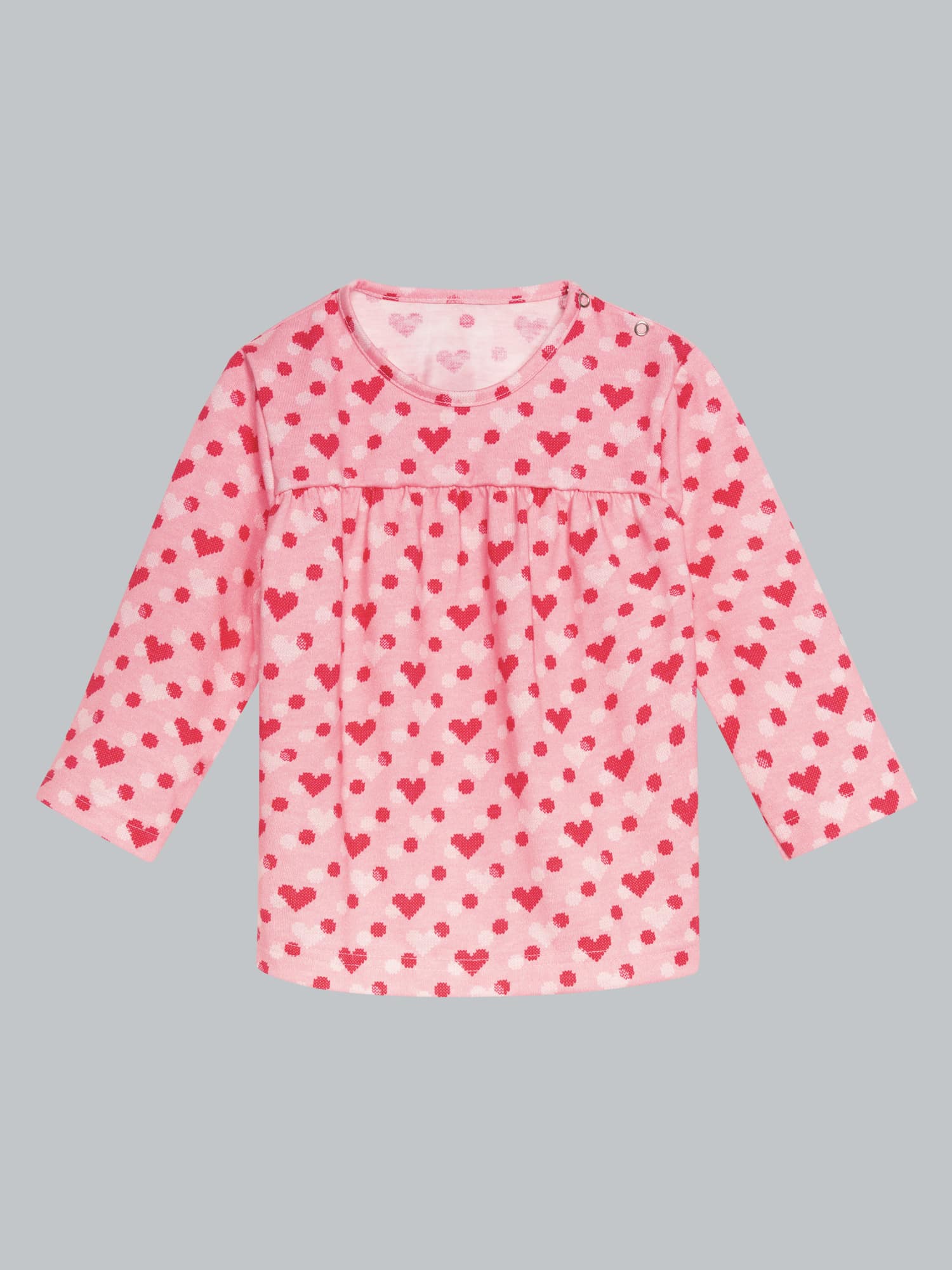 Langarmshirt mit süßem Herzchen-Muster Rosé