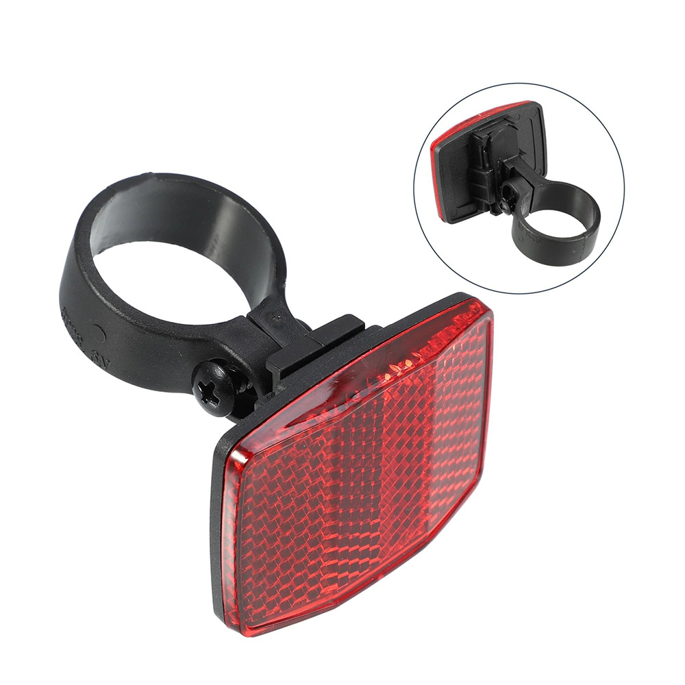 (2er Set) Fahrrad Reflektor Velo Warn Reflektor Front / Rückseite für Fahrradrahmen - Rot / Weiss