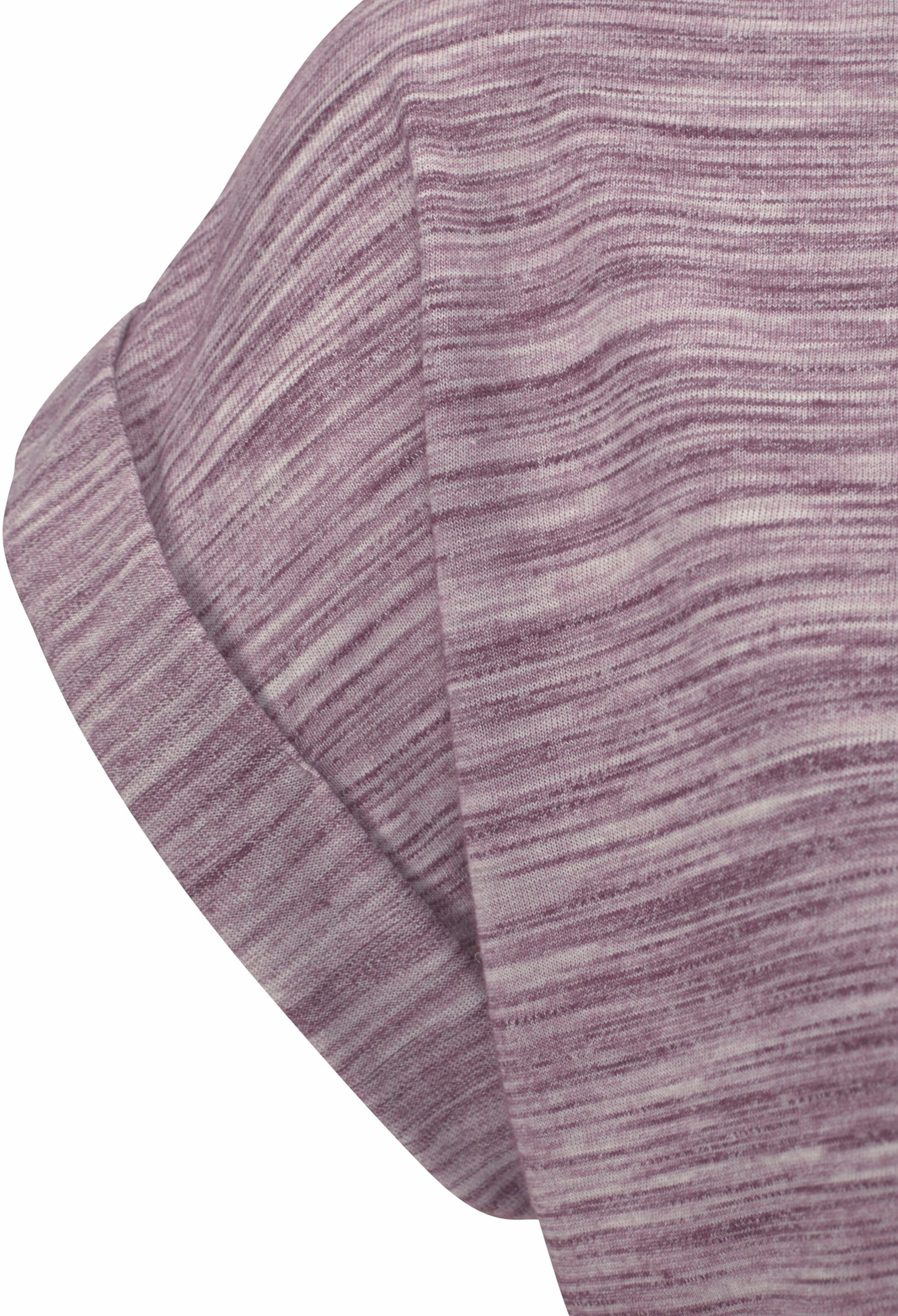 Beachtime Kurzarmshirt in beere-meliert, grau-meliert
