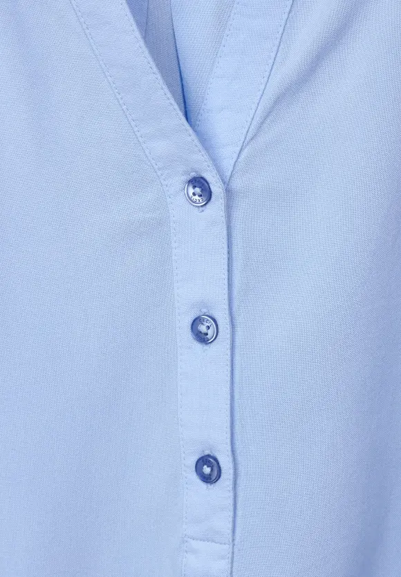 Bluse in Unifarbe - soft blouse blue