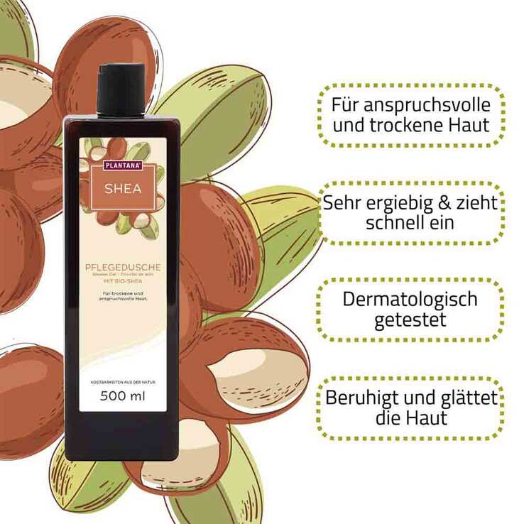 Plantana Shea Pflege Duschbad mit Bio-Shea, 500 ml