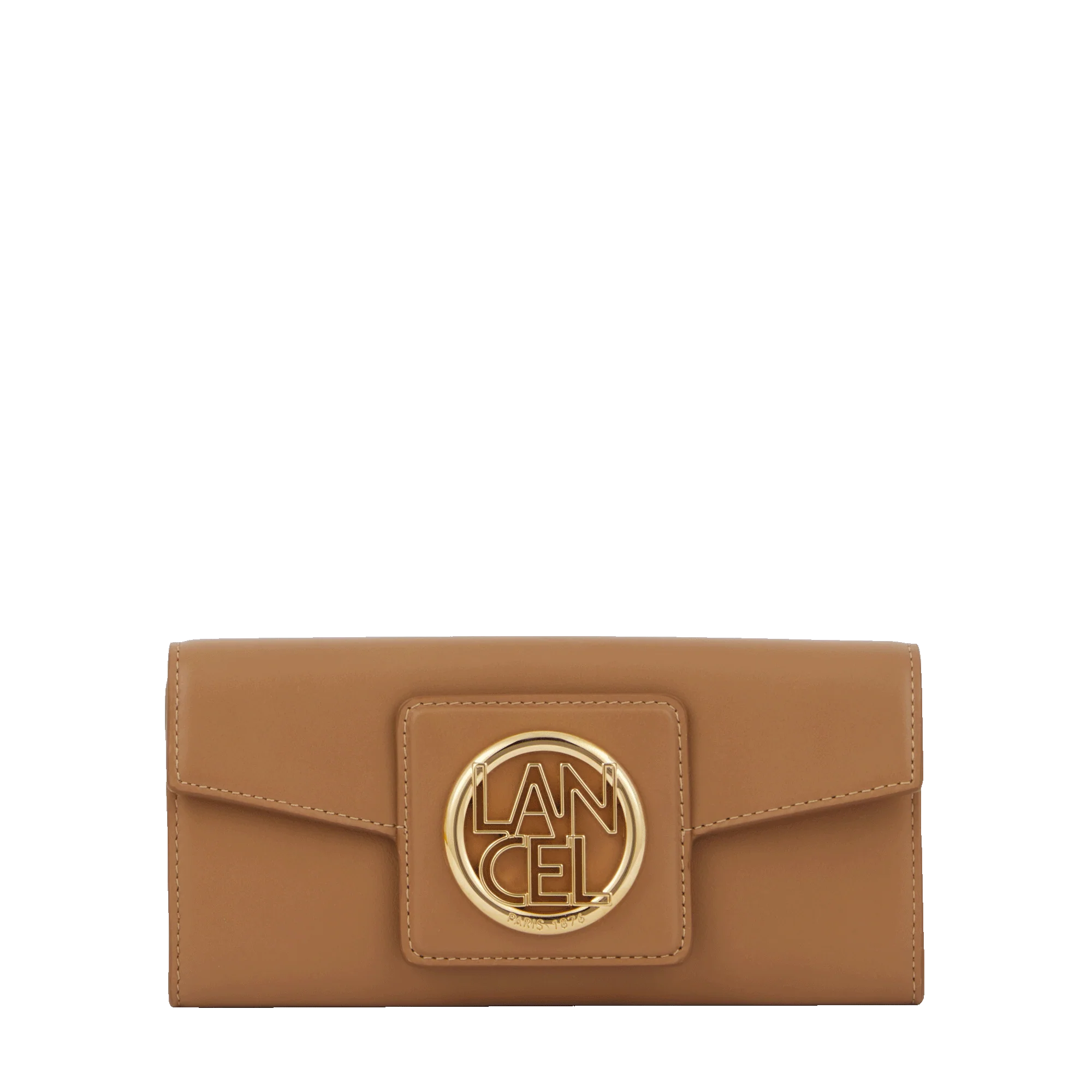 Portefeuille slim rabat Roxane de Lancel-Granit/Doré