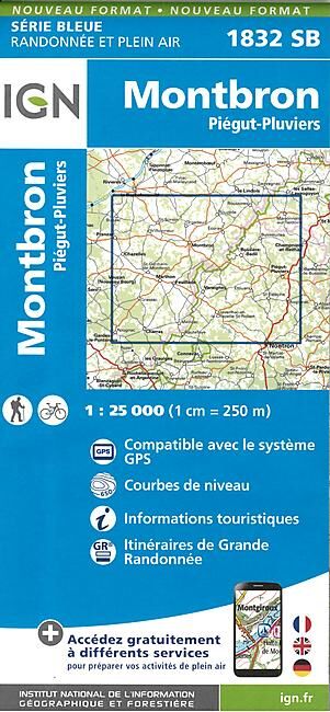 IGN - 1832 SB MONTBRON PIEGUT PLUVIERS 1 25 000