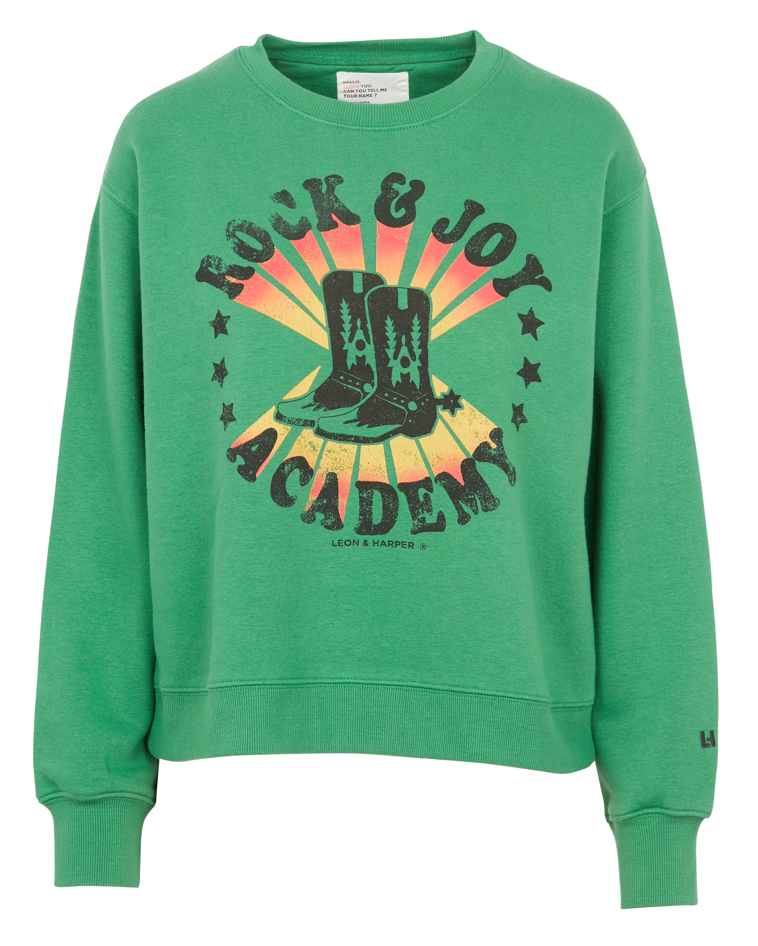 SORTIE - Sweat ample col rond sérigraphié en coton mélangé| Vert