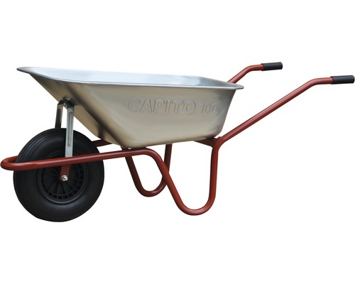 CAPITO tuinkruiwagen, 100 liter diepe bak, luchtbanden met groefprofiel en kunststof velgen, inclusief kunststof handgrepen