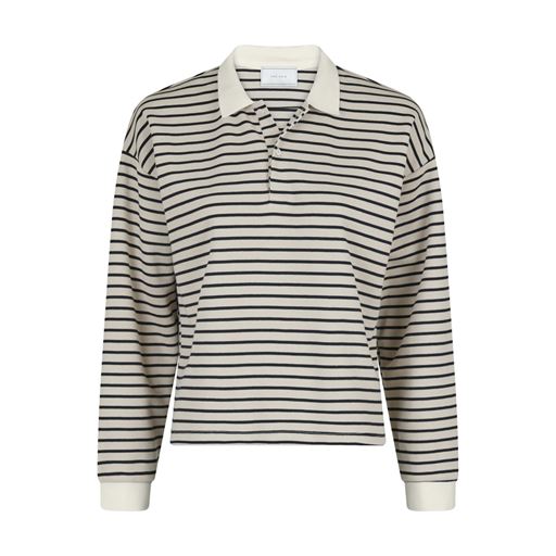 Neo Noir Sara Stripe Polo Bluse, Sand, 36