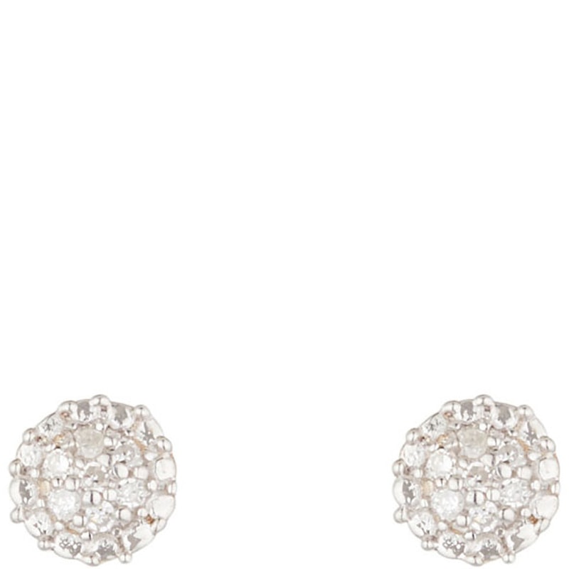 Boucles d'oreilles Round Stud - Or jaune 375/1000 & diamant