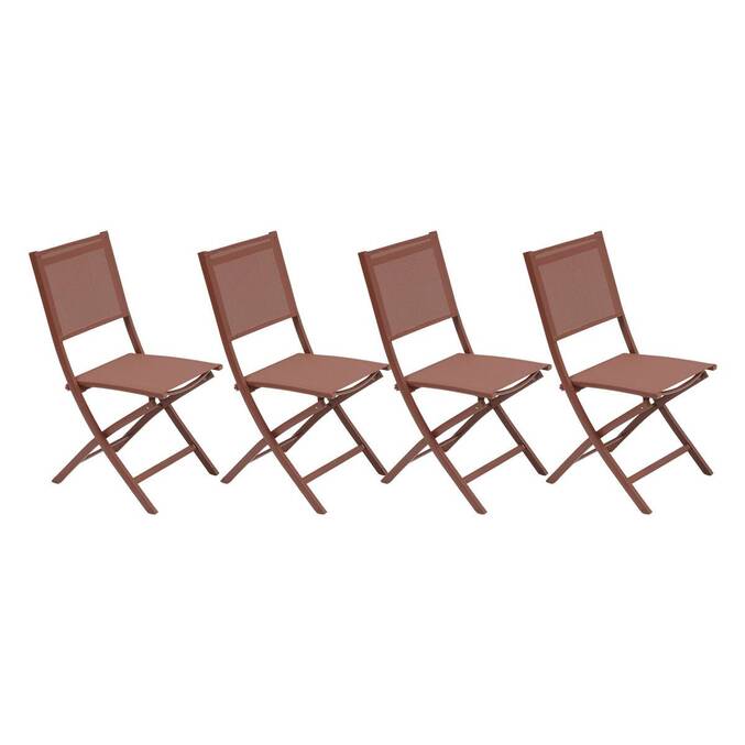 Lot de 4 chaises de jardin pliante ESSENTIA Acajou