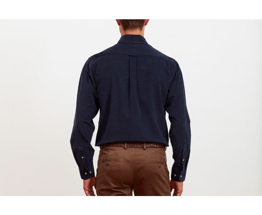 Chemise velours Navy - Col américain - WARDLEY
