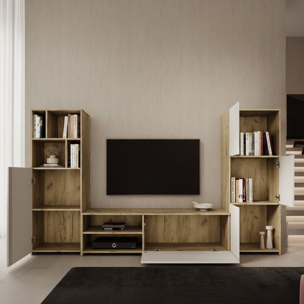 Jakarta - Wandmeubel - Wit - 240x35x137 cm