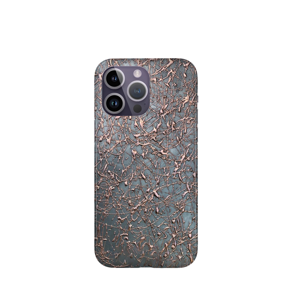 iPhone 14 Pro Max Kunststoff Hülle Kupfernetz - Bronze